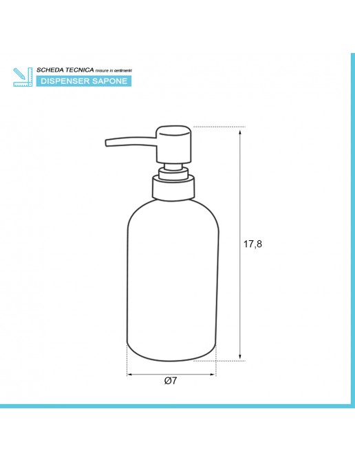 Set Dispenser Sapone Liquido In Vetro Colorato Con Capienza 400 Ml