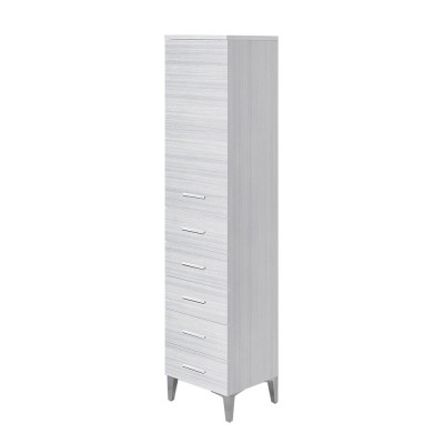 Colonna Bagno Porta Asciugamani H.154 Colore Grigio Multiuso con 5 Cassetti Feridras - 5