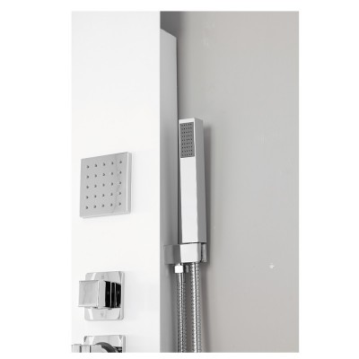 Colonna Doccia Alluminio Bianco con 4 Funzioni Integrate