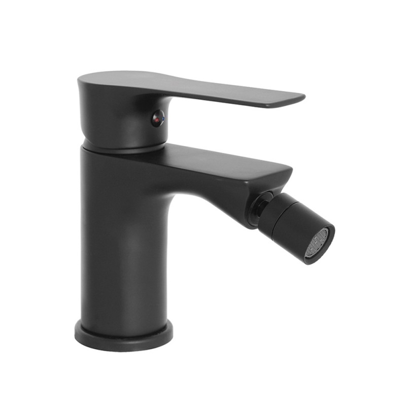 Miscelatore bidet Flat in ottone nero opaco con piletta click clack