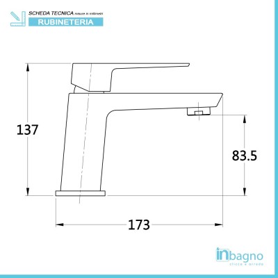 Miscelatore Lavabo Squadrato Nero Opaco completo di Piletta Clic Clac Inbagno - 2