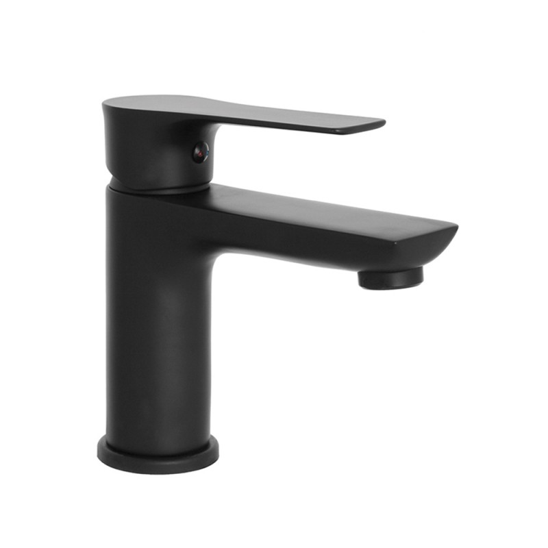 Miscelatore lavabo Flat in ottone nero opaco con piletta click clack