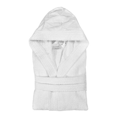 Accappatoio per il bagno 100% cotone bianco taglia L con tasche e cintura