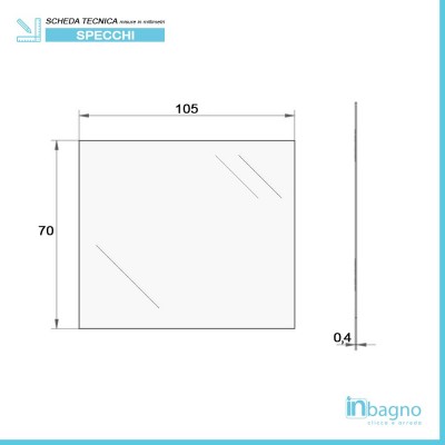 Specchio filo lucido reversibile 70x105 cm