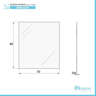 Specchio filo lucido reversibile 70x90 cm