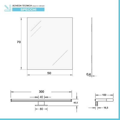 Specchio a Led reversibile 50x70 cm