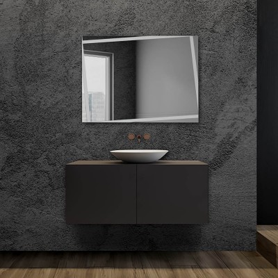 Specchio bagno LED 90x70cm reversibile completo di fasce luminose