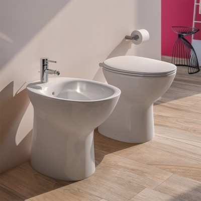 Sanitari tradizionali Morning con Vaso rimless Bidet e Coprivaso rallentato