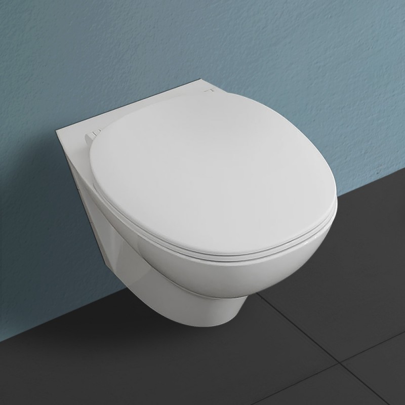 Wc sospeso Rimless serie Morning in ceramica con scarico a parete 