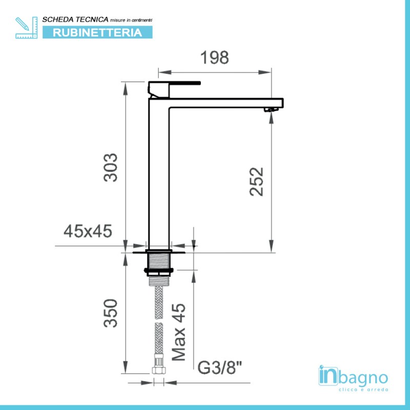 Set rubinetti bagno lavabo alto, bidet e doccia cromato Virna