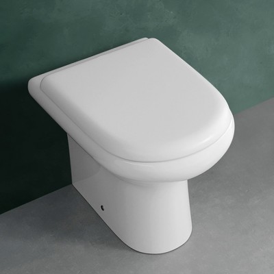 Wc filo muro Rak serie Compact completo di sedile avvolgente