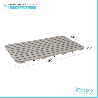 Misure Pedana Doccia antiscivolo 80x50 cm