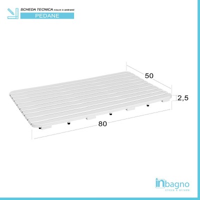 Misure Pedana Doccia antiscivolo 80x50 cm