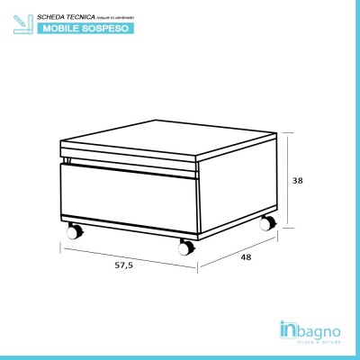 cassettiera per il bagno su ruote