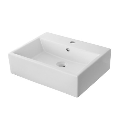 Lavabo da appoggio Rettangolare 80x47 Cm in Ceramica Bianco