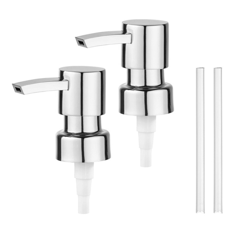 Ricambio pompa dispenser sapone cromo con design squadrato 2 pezzi