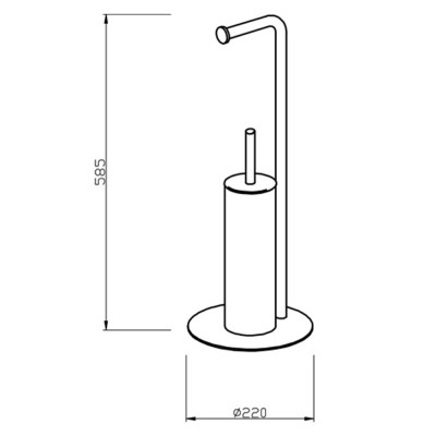 Scheda tecnica piantana bagno portascopino e portarotolo design moderno in acciaio bianco