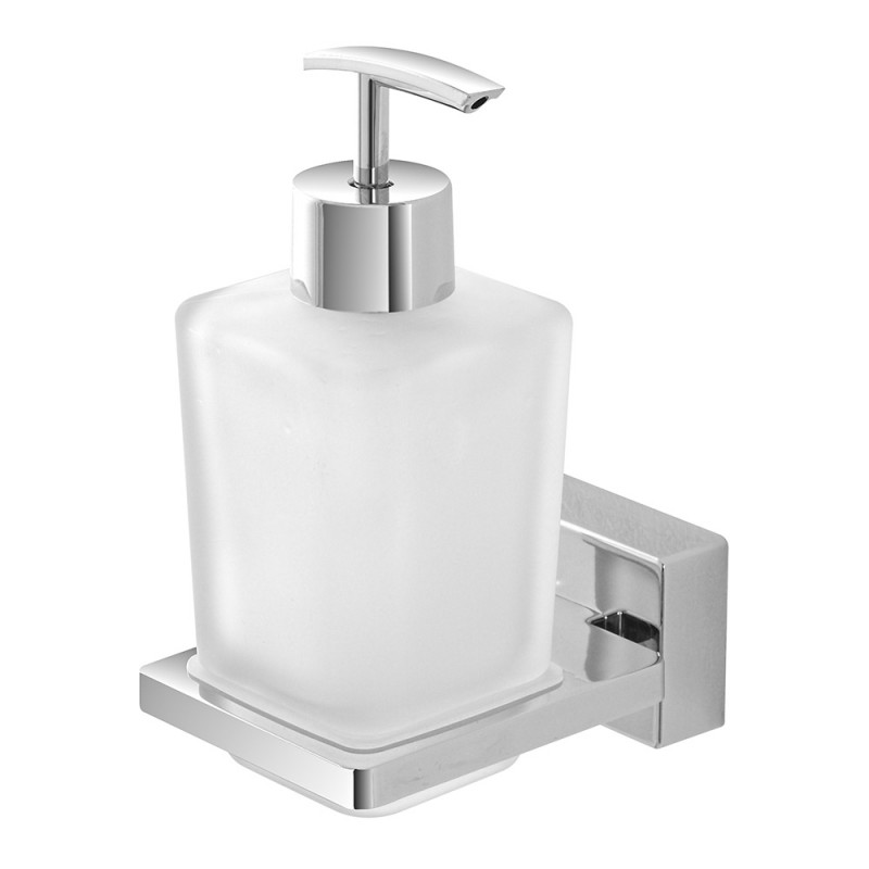 Dispenser sapone liquido a muro in acciaio cromo linea Velvet