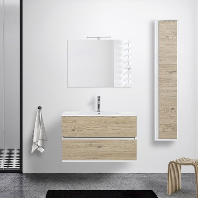 Mobile salvaspazio bagno Duble 90 cm rovere africa