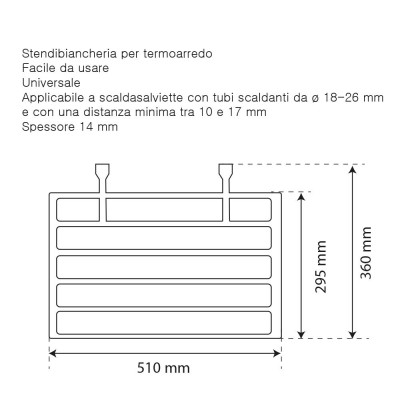 Stendibiancheria per scaldasalviette universale in plastica bianca rigida set da 2 pezzi