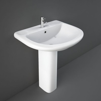 Scheda tecnica lavabo bagno con colonna Rak serie Orient in ceramica bianca lucida