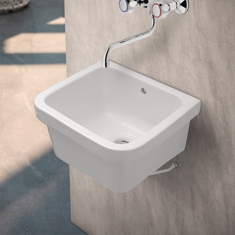 Pilozzo sospeso 46x38 in ceramica bianco lucido per interno o esterno