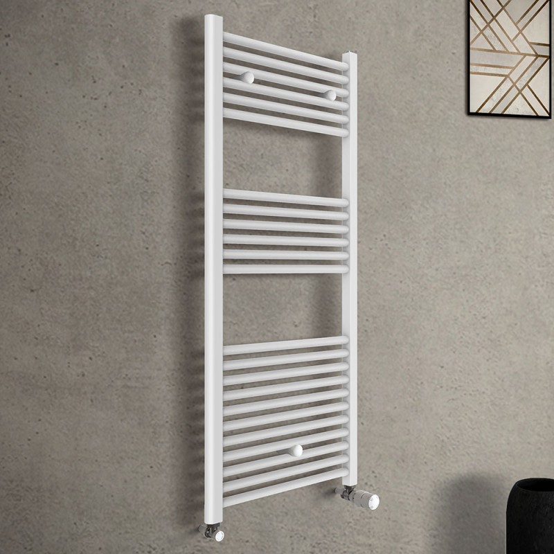 Termoarredo bagno verticale bianco L 55x120 interasse 50 cm