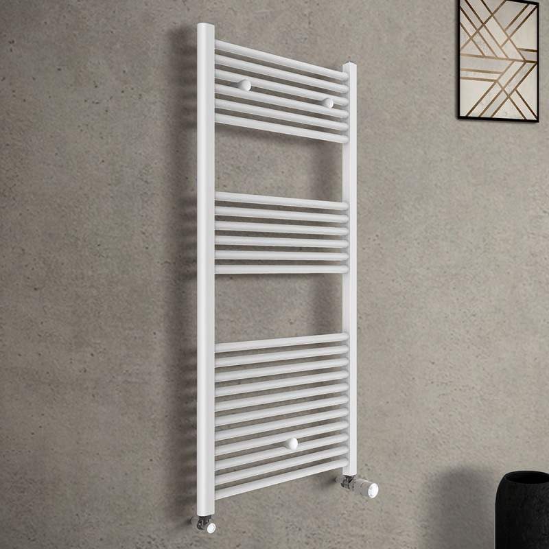 Termoarredo bagno bianco L 60x120 interasse 55 cm