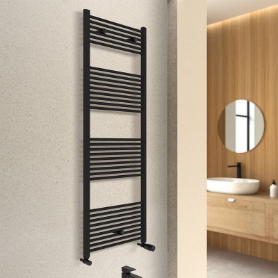 Termoarredo design Nero opaco 500x1800 Interasse 450 mm