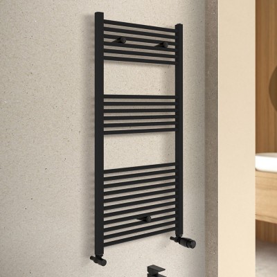 Termoarredo design Nero opaco 600x1200 Interasse 550 mm