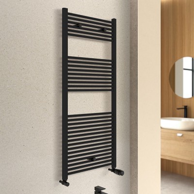 Termoarredo design Nero opaco 600x1500 Interasse 550 mm