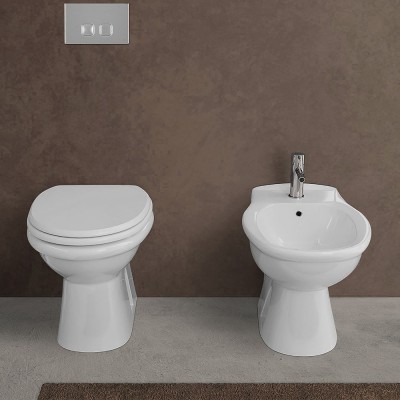 Set di sanitari serie Karla composto da WC + Bidet + Copriwater