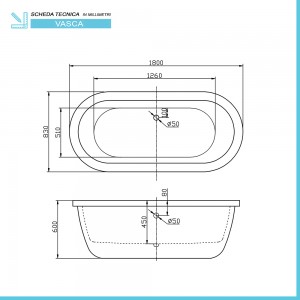 Scheda tecnica della Vasca da bagno freestanding Allison