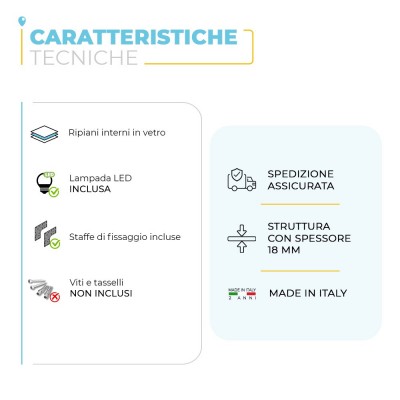 Caratteristiche tecniche della specchiera a mobiletto Way