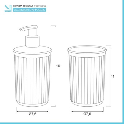 Scheda Tecnica del Dispenser sapone e del Portaspazzolino