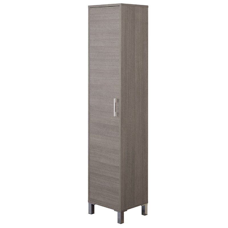 Colonna Bagno Con Cesto Portabiancheria.Colonna Armadio L 40 Rovere Scuro A 1 Anta Con 5 Ripiani Feridras