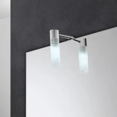 Lampada led specchio bagno 30 cm luce naturale 4000K cromata