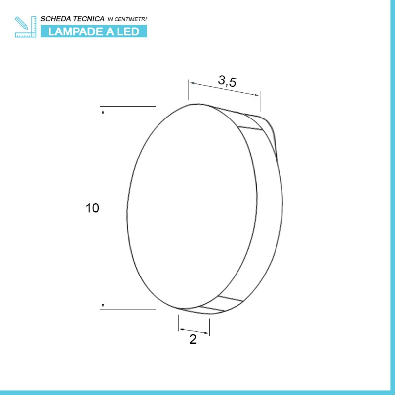 Specchio bagno LED 50x60 cm reversibile con lampada inclusa da 30 cm a luce  fredda