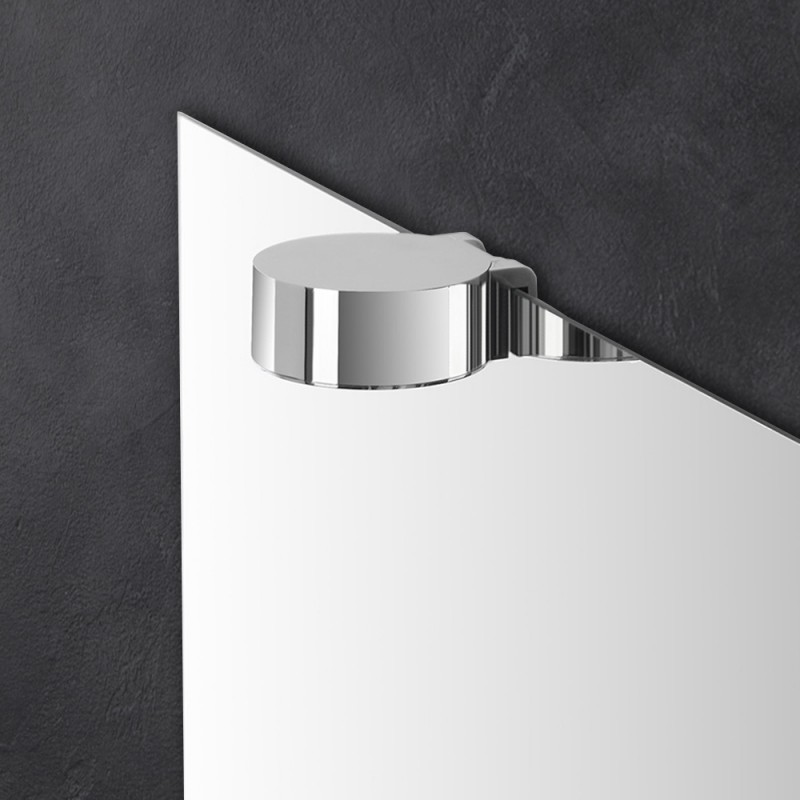 Specchio bagno 50x70 cm reversibile con LED naturale nero opaco