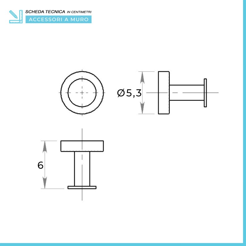 Appendino singolo con gancio Gedy serie Project in acciaio inox cromato