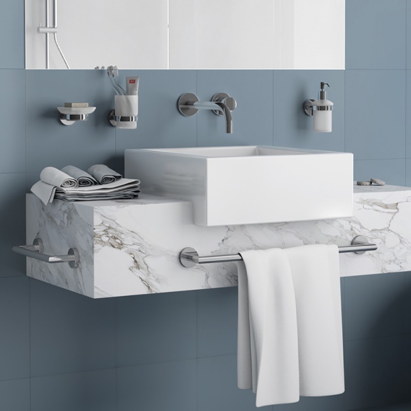 Portasapone bagno a muro Gedy serie Bernina in acciaio inox