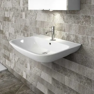 Lavabo bagno sospeso rettangolare 32x29 ceramica