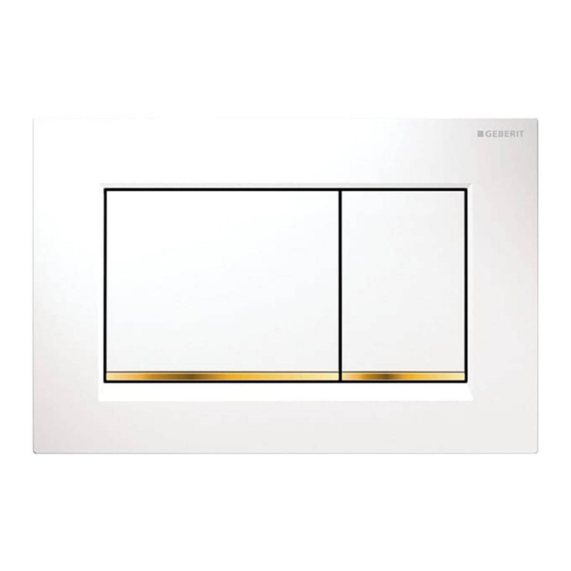 Geberit placca di comando Sigma 30 doppio tasto bianco/oro