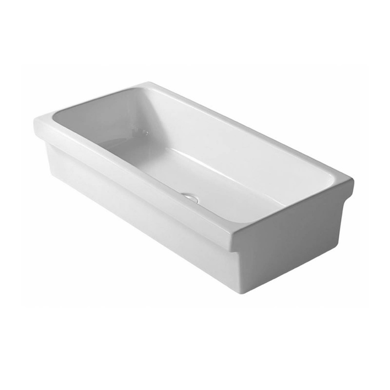 Lavabo a canale 90x45 cm dappoggio o sospeso in ceramica lucida 