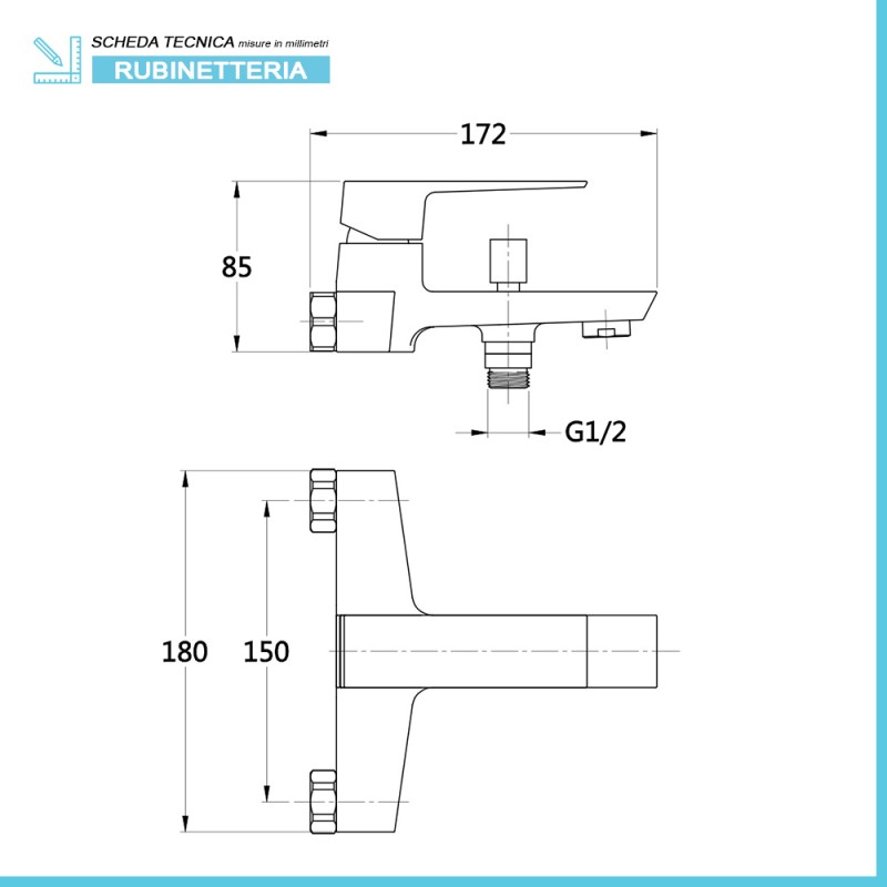 Set miscelatori lavabo e bidet cromati serie Kubo scarico incluso