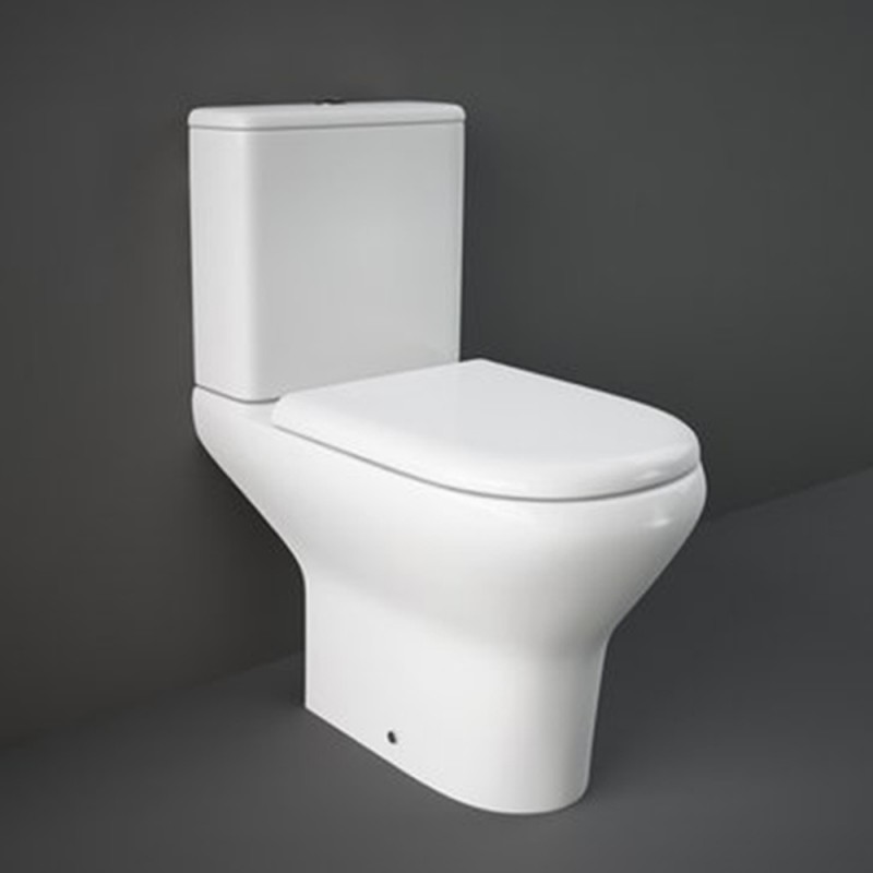 WC tradizionale monoblocco scarico a terra Rak Compact con sedile