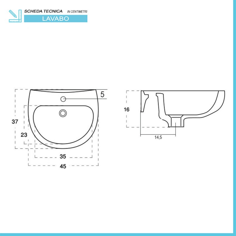 Inbagno WC sospeso per disabili con Apertura Frontale, H. 37 cm, Design  ergonomico in Ceramica Bianca Lucida : : Fai da te