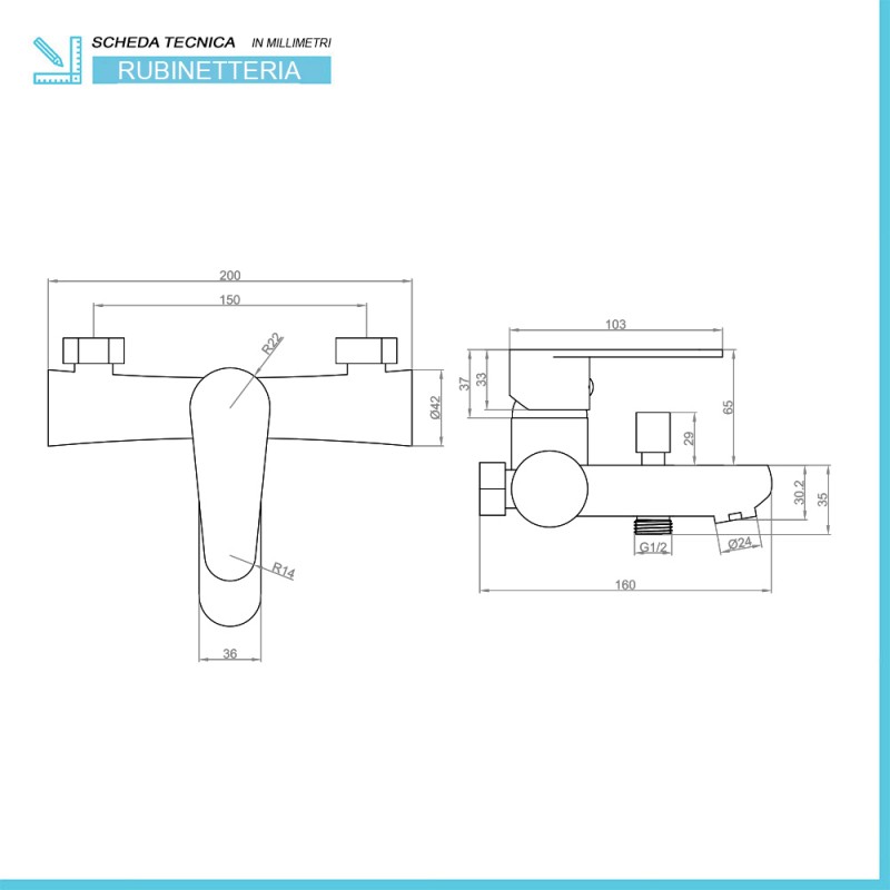 Set rubinetteria nero opaco completa per lavabo bidet e vasca serie Paco