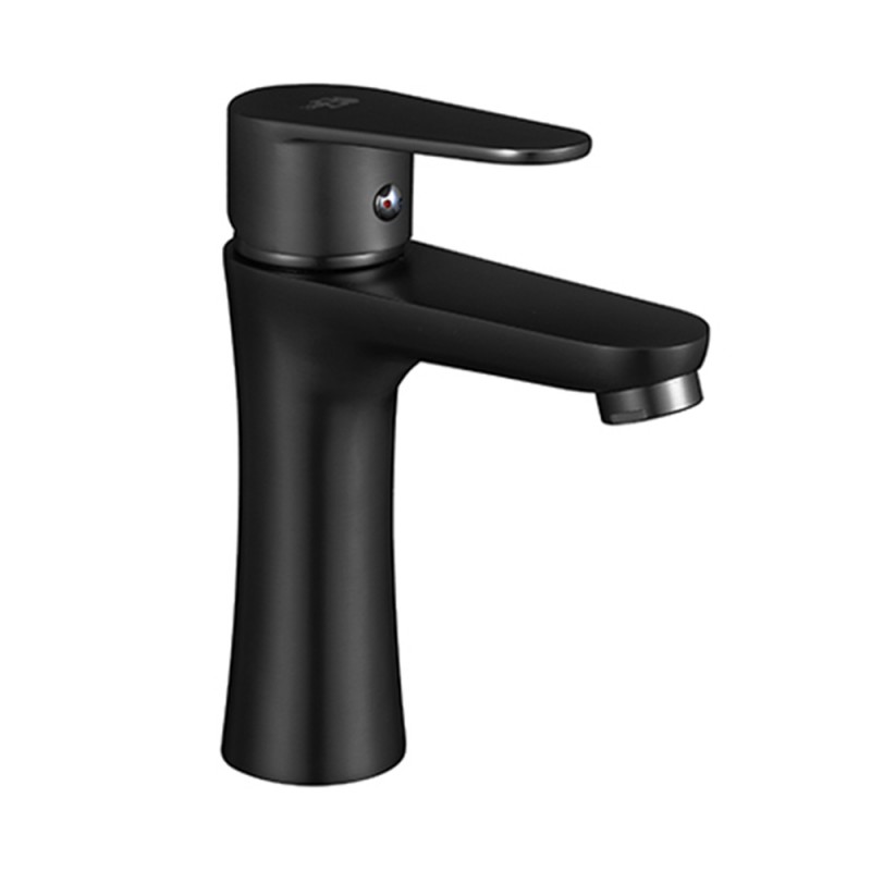 Set miscelatore lavabo alto e bidet con esterno vasca nero opaco