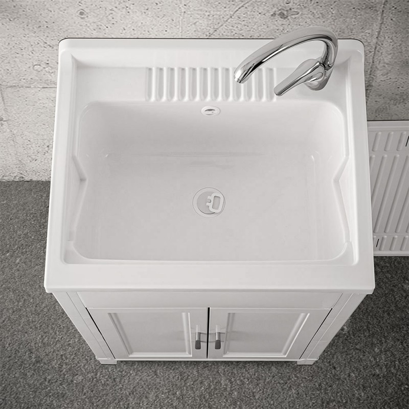 Mobile lavatoio per interno o esterno 60x50 due ante + vasca e asse  lavapanni